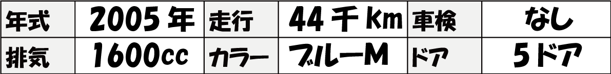 車両date table トゥーランE